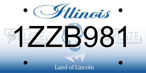 1ZZB981 Illinois License Plate
