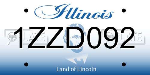 1ZZD092 Illinois License Plate