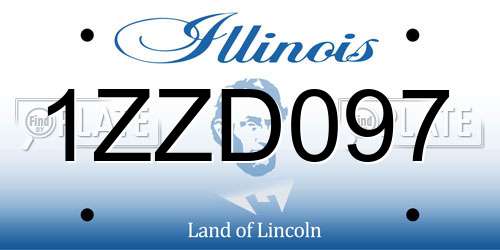 1ZZD097 Illinois License Plate