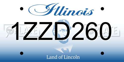 1ZZD260 Illinois License Plate