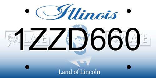 1ZZD660 Illinois License Plate