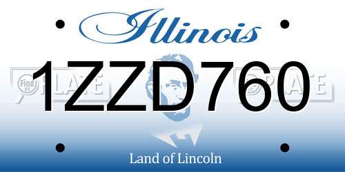 1ZZD760 Illinois License Plate