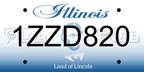 1ZZD820 Illinois License Plate