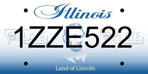 1ZZE522 Illinois License Plate