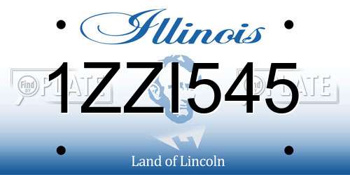 1ZZI545 Illinois License Plate