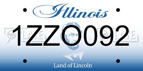 1ZZO092 Illinois License Plate