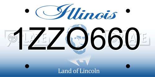 1ZZO660 Illinois License Plate