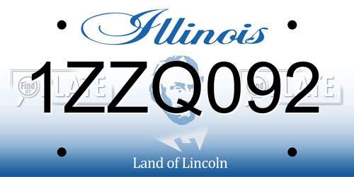 1ZZQ092 Illinois License Plate