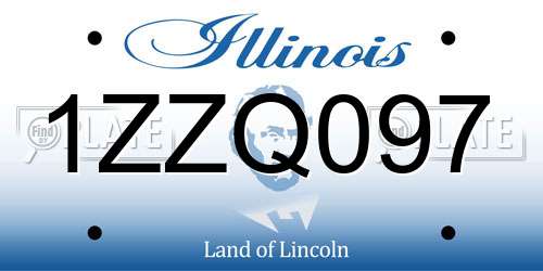 1ZZQ097 Illinois License Plate