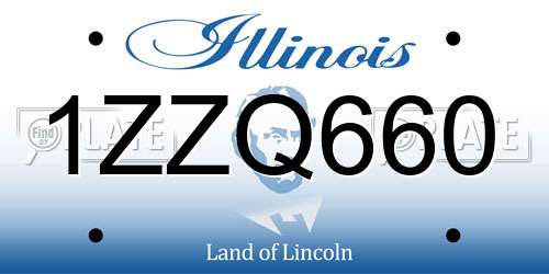 1ZZQ660 Illinois License Plate