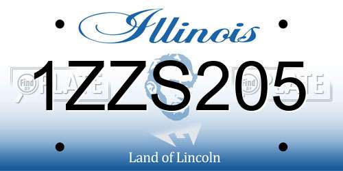 1ZZS205 Illinois License Plate