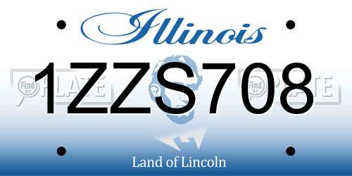 1ZZS708 Illinois License Plate