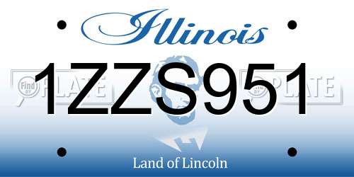 1ZZS951 Illinois License Plate