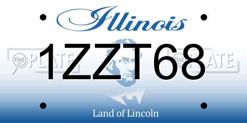 1ZZT68 Illinois License Plate