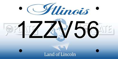 1ZZV56 Illinois License Plate