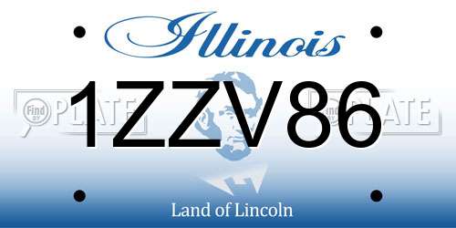1ZZV86 Illinois License Plate