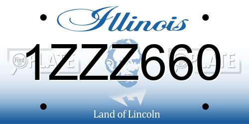 1ZZZ660 Illinois License Plate