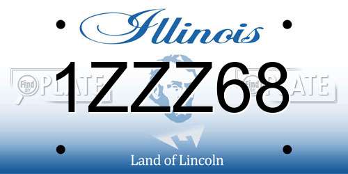 1ZZZ68 Illinois License Plate