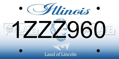 1ZZZ960 Illinois License Plate