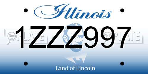 1ZZZ997 Illinois License Plate
