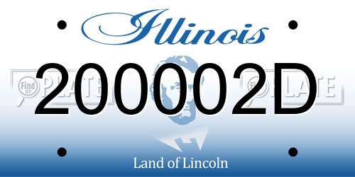 200002D Illinois License Plate