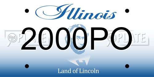 2000PO Illinois License Plate