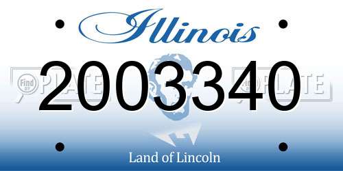2003340 Illinois License Plate
