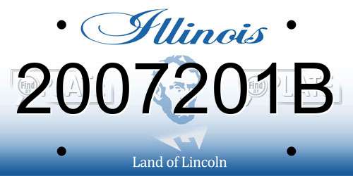 2007201B Illinois License Plate