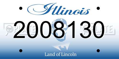 2008130 Illinois License Plate