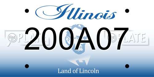 200A07 Illinois License Plate