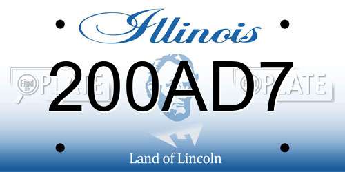 200AD7 Illinois License Plate