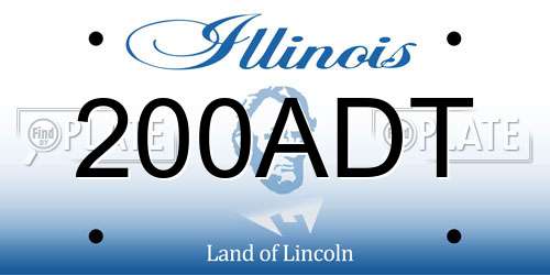200ADT Illinois License Plate