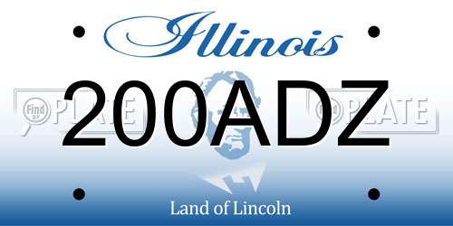 200ADZ Illinois License Plate
