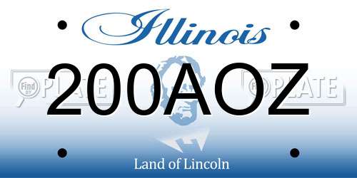 200AOZ Illinois License Plate