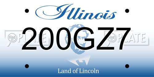 200GZ7 Illinois License Plate