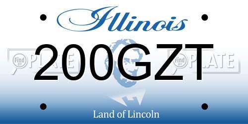 200GZT Illinois License Plate