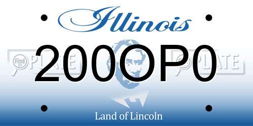 200OP0 Illinois License Plate
