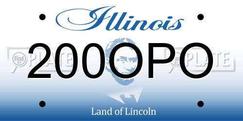 200OPO Illinois License Plate