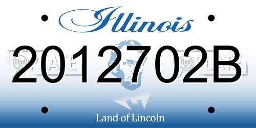 2012702B Illinois License Plate