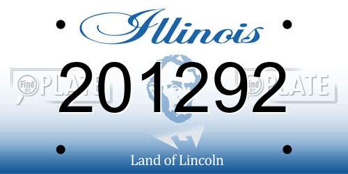 201292 Illinois License Plate