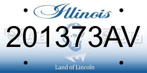 201373AV Illinois License Plate