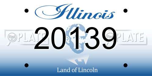 20139 Illinois License Plate