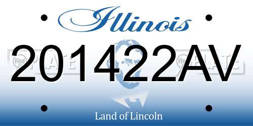 201422AV Illinois License Plate