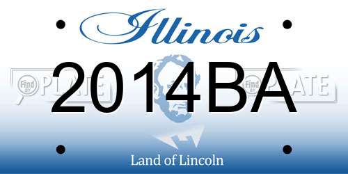 2014BA Illinois License Plate