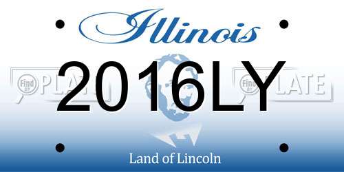 2016LY Illinois License Plate