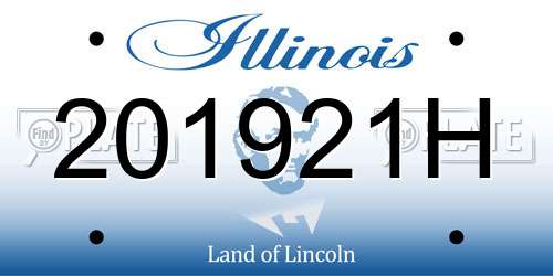 201921H Illinois License Plate