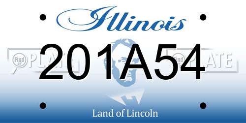 201A54 Illinois License Plate