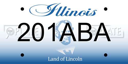 201ABA Illinois License Plate