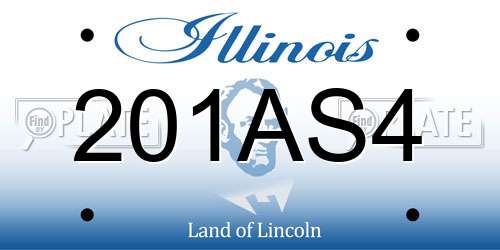 201AS4 Illinois License Plate