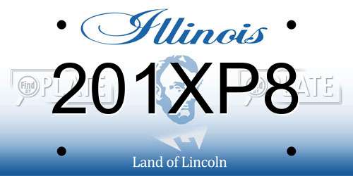 201XP8 Illinois License Plate
